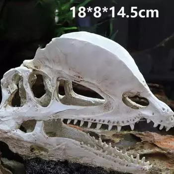 Имитация черепа динозавра, убежище, смола, скала, вода, трава, пейзаж, череп, аквариум, декоративные украшения saber-toothed tiger