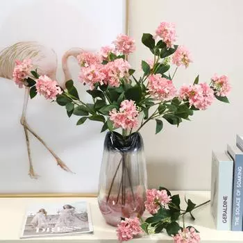 Имитация цветка 3 головки крепа мирт цветок свадебный дом украшение гостиной искусственный цветочный букет дорожный свинцовый цветочный ряд реквизит мягкий наряд 63cm белый