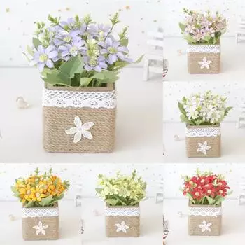 Имитация цветка бонсай красивый изысканный неувядающий настоящий искусственный цветочный горшок украшение дома