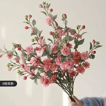 Имитация цветка Итало Камелия Высококачественный цветочный орнамент Цветочная композиция Гостиная Крыльцо Обеденный стол Тумба под телевизор Поддельный цветок Camellia - Pink (3 pcs)