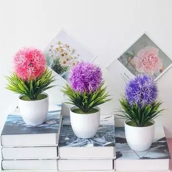 Имитация цветка льва, синтетический бонсай, нежный изысканный цветок, искусственный балконный горшок оранжевый