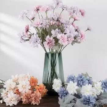 Имитация цветка, не засохший стол, центральная часть, настоящее прикосновение, довольно искусственный георгин, пасторальное растение, свадебный декор