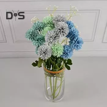 Имитация цветка, нежный DIY, 4 головки, искусственный домашний декор, искусственный шар, хризантема