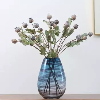 Имитация цветника для сада, украшение дома, искусственный цветок, имитация ягод, имитация мака, имитация растения серый/зелёный