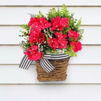 Имитация цветочной подвесной корзины для украшения двора и сада, имитация цветочного украшения для двери, украшение стены гостиной красный
