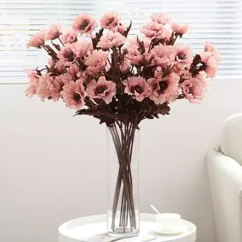 Имитация цветов Большой мак Мак Мак Мак Мак Мак Мак Свадебное украшение Искусственный цветок Настенный домашний имитационный горшок Украшение Букет 100cn белый