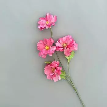 Имитация цветов Шелковый цветок 4-головый искусственный цветок Орхидея Цветок заката Свадебный декор