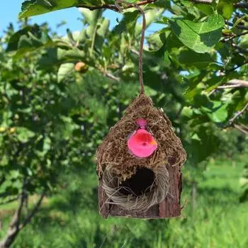 Имитация дерева птичье гнездо разведение повесить плетеный вручную открытый двор домик для птиц