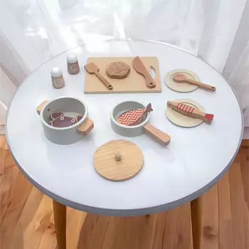 Имитация деревянной игрушки для готовки, удобная для переноски, прочная посуда, симпатичная посуда для приготовления морепродуктов, кухня