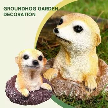 Имитация дикого животного, модель сурка, пейзаж, фея, фигурка, горшечный декор, статуэтка, орнамент Minia E8O6 brown -1pcs