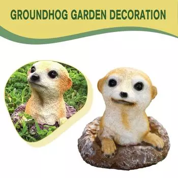 Имитация дикого животного Модель сурка Пейзаж Фея Орнамент Фигурка Миниатюры Миниатюра Стат K3M4 brown -1pcs
