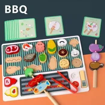 Имитация еды барбекю гриль игрушки кулинарный опыт ролевые игры набор подарки на день рождения 1set