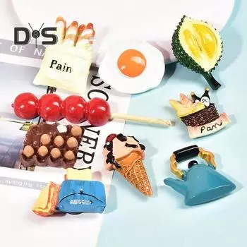 Имитация еды, магнит на холодильник, смола, дуриан, мороженое, яйцо, микроволновая печь, доска, магнит на холодильник, украшение для дома, офиса и кухни D