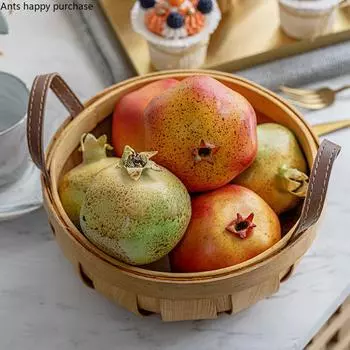 Имитация фруктов Искусственный гранат Зеленый Красный Поддельный гранат Модель Искусственные фрукты Фотореквизит Украшения Ремесла S зелёный