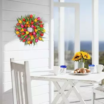 Имитация гирлянды в европейском стиле из ротанга Цветочные украшения Имитационный венок разноцветный