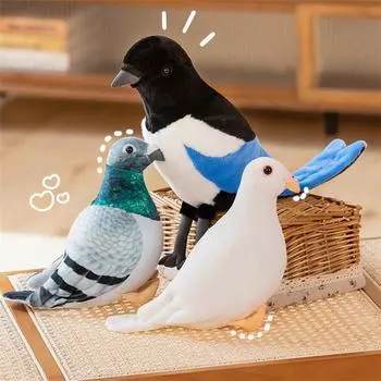 Имитация голубя, игрушка, кукла, птица, плюшевая кукла, украшение, креативная мультяшная игрушка, подарок на день рождения белый