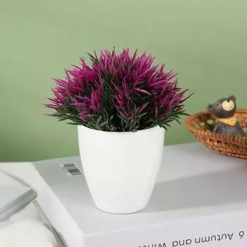 Имитация горшечных растений. Великолепная реалистичная изысканная имитация горшечных растений. Имитация бонсай Pteris Multifida Poir. Имитация бонсай. фиолетовый