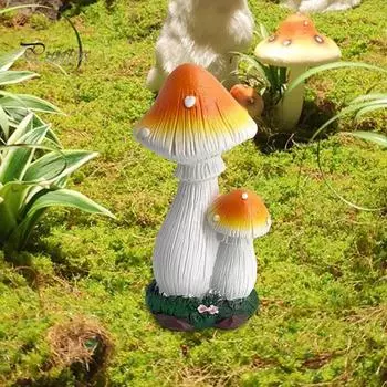 Имитация гриба, садовая статуэтка, смоляной гриб, украшение, сказочные садовые аксессуары, гриб для внутреннего и наружного декора A