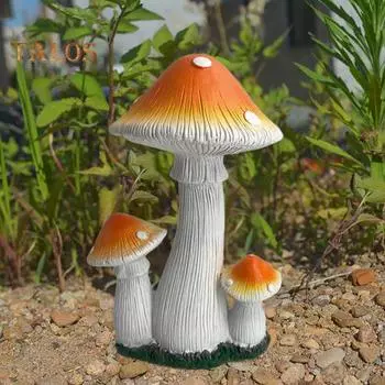 Имитация гриба, садовая статуэтка, смоляной гриб, украшение, сказочные садовые аксессуары, гриб для внутреннего и наружного декора A