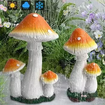 Имитация гриба, садовая статуэтка, смоляной гриб, украшение, сказочные садовые аксессуары, гриб для внутреннего и наружного декора A