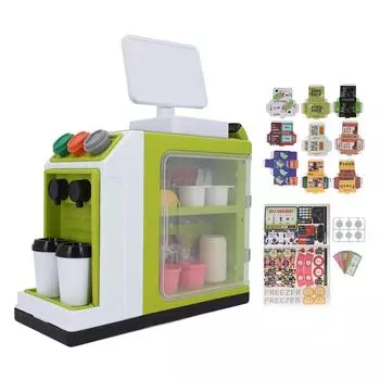 Имитация игрушечного супермаркета, кассового аппарата, ролевая игра, кофеварка, холодильник, штрих-код Sc