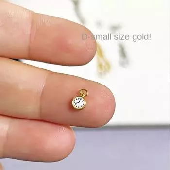 Имитация Игрушка Кукольный домик Имитация Карманные часы Имитация Винтажные Карманные Домашнее украшение Gold-small