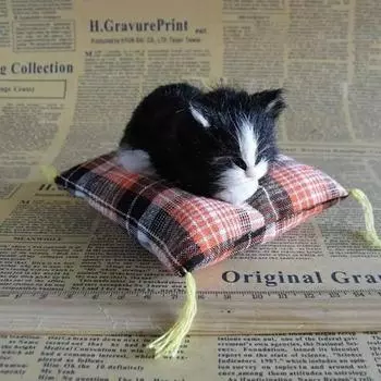 Имитация игрушки для кошек Украшения Имитация животных Цветок Кошка Ткань Подушка Кошачий сон Кошка Настольная кукла Украшения серый