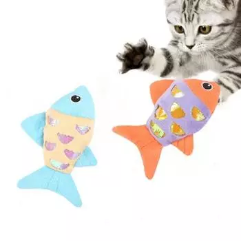 Имитация игрушки для скрежетания зубами кошки в форме рыбы, игрушка для чистки зубов с кошачьей мятой красный