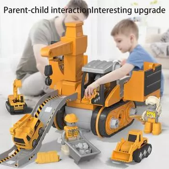 Имитация инженерного автомобиля с батарейным питанием и отверткой, сборка своими руками, строительный автомобиль, игрушка, подарок для детей B