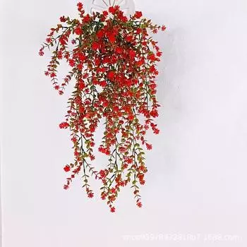 Имитация Эвкалипта Камелии Подвесная Имитация Цветочная Лоза Пластиковый Искусственный Цветок Свадебное Украшение красный