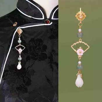 Имитация камня брошь в китайском стиле ципао прессованный лацкан кулон броши на открытом воздухе StyleD