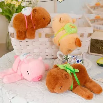 Имитация капибары браслет на запястье стиль мультфильм грызун плюшевая кукла браслет на запястье мягкий милый капибара плюшевый браслет на запястье