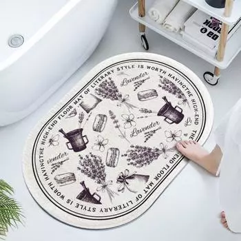 Имитация кашемира французский винтаж овальная мягкая подушка ванная впитывающая воду напольная нескользящая быстросохнущая дверная подушка 40X60CM