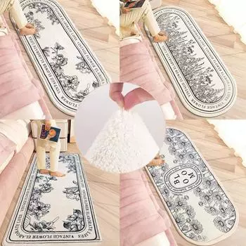 Имитация кашемира Ins Style Oval Plant Carpet можно использовать для спальни, гостиной, подвесной корзины, детского нескользящего напольного коврика 40x120cm