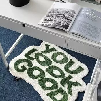 Имитация кашемира, простое украшение для дома, дверной коврик, водопоглощающий нескользящий ковер с буквами, напольный коврик, прикроватное одеяло для спальни 40x60cm белый