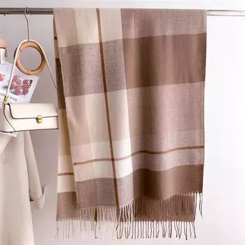 Имитация кашемира тканый теплый шарф-шаль для мужчин и женщин в моде универсальный большой квадратный шарф с бахромой 200X66cm (with tassel)