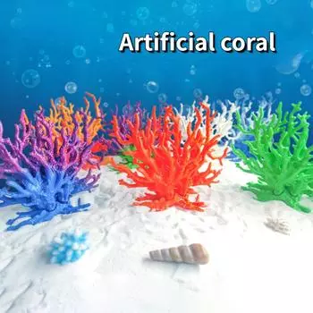 Имитация коралла, красочный аквариум, ландшафтное украшение, водные растения, аквариумные железные ветки, подводный набор, украшение 15x13cm белый