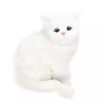 Имитация кота, белая, милая, привлекательная, плюшевая, поддельная игрушка для кота с аккумулятором 84 мАч, для игрушек, подарочных украшений
