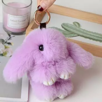Имитация кроличьих волос, милый милый кролик, подвеска, милый кролик, сумка, подвеска, автомобильный брелок, плюшевый шарм One Size