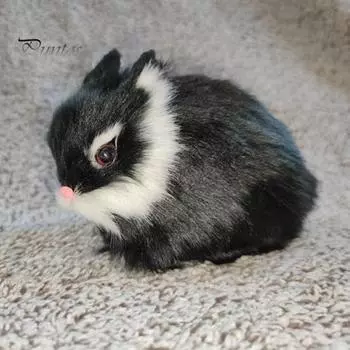 Имитация кролика, милый коллекционный искусственный мех, мини-белый плюшевый кролик, животное, пасхальное украшение, домашний декор серый