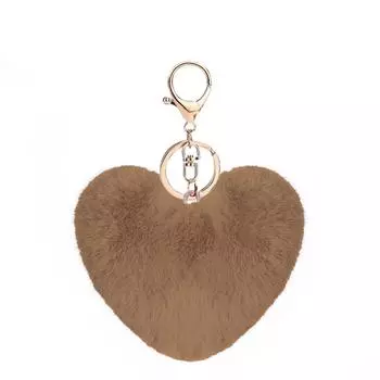 Имитация кролика Мяч Плюшевый Подвеска DIY Чехол для телефона Брелок Аксессуар в форме сердца One Size хаки