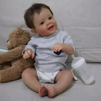 Имитация куклы-мальчика Rebirth Baby Мягкая детская игрушка 55cm белый