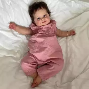 Имитация куклы Мягкая резиновая кукла-перерождение девочка игрушка принцесса подарок наряд дети 55 см розовый