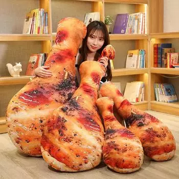 Имитация куриной ножки в стиле реальной еды, подушка для комнаты, декоративная мягкая, высокого качества, для подарков на день рождения, сумка-подвеска 20CM темные хаки