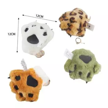 Имитация лапы тигра, плюшевая игрушка, подвеска в виде животного, брелок с леопардовым принтом, школьная сумка A1