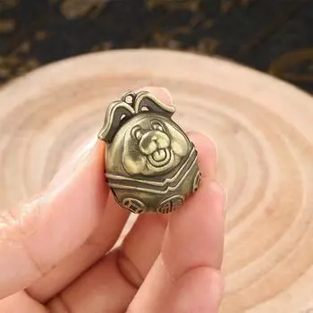 Имитация латунного украшения для счастливой собаки, антикварные фигурки животных, миниатюрные настольные украшения, предметы коллекционирования для чайных сервизов, фэн-шуй для домашних животных A1