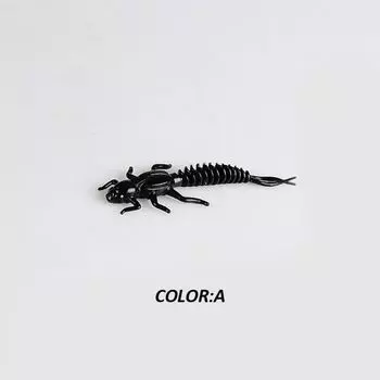 Имитация личинки Мягкие пластиковые приманки Личинка 5/6 см Приманки-черви Tanta Пресноводные 6cm-black 10pcs