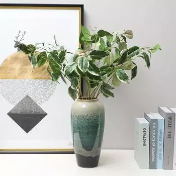 Имитация листьев маранты Листья для украшения дома, гостиной, имитация цветов, зеленая стена для растений, искусственный цветок белый/зелёный