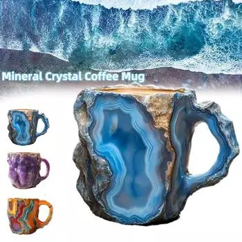 Имитация минерального хрусталя кружка для кофе Имитация минерального хрусталя смоляные кофейные чашки стакан для воды на свадьбу день рождения рождественский подарок 200ML