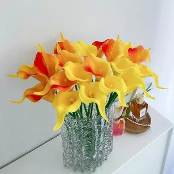 Имитация Мини Pu Калла Лотос Искусственный Цветок Домашний Стол Имитация Цветочного Украшения Цветочная Композиция Calla Lily белый